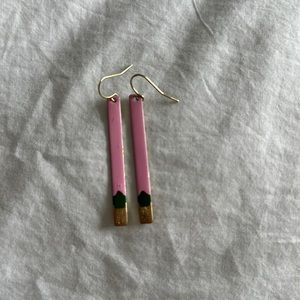 Gold pink earrings
